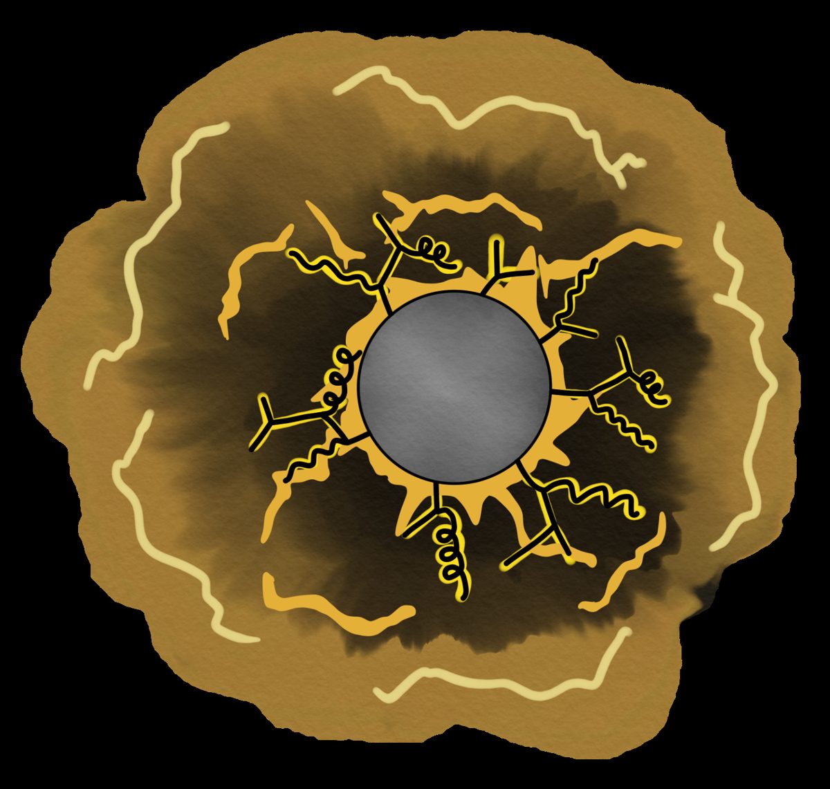 Illustration of an evaporating black hole