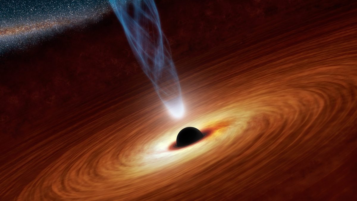 Artist's impression of an accreting supermassive black hole